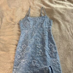 Floral Lace Dress in Light Blue